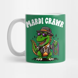 Mardi Grawr Dinosaur TRex Mardi Gras Funny Men Women Kids Mug